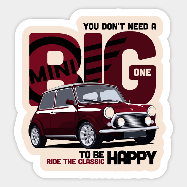 Mini Cooper - Ride The Mini Classic Sticker by Ajie Negara